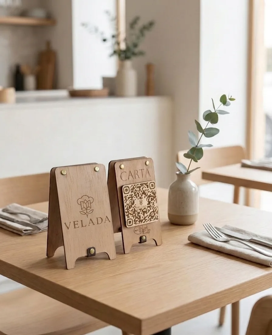 QR y NFC carta para mesa de restaurante